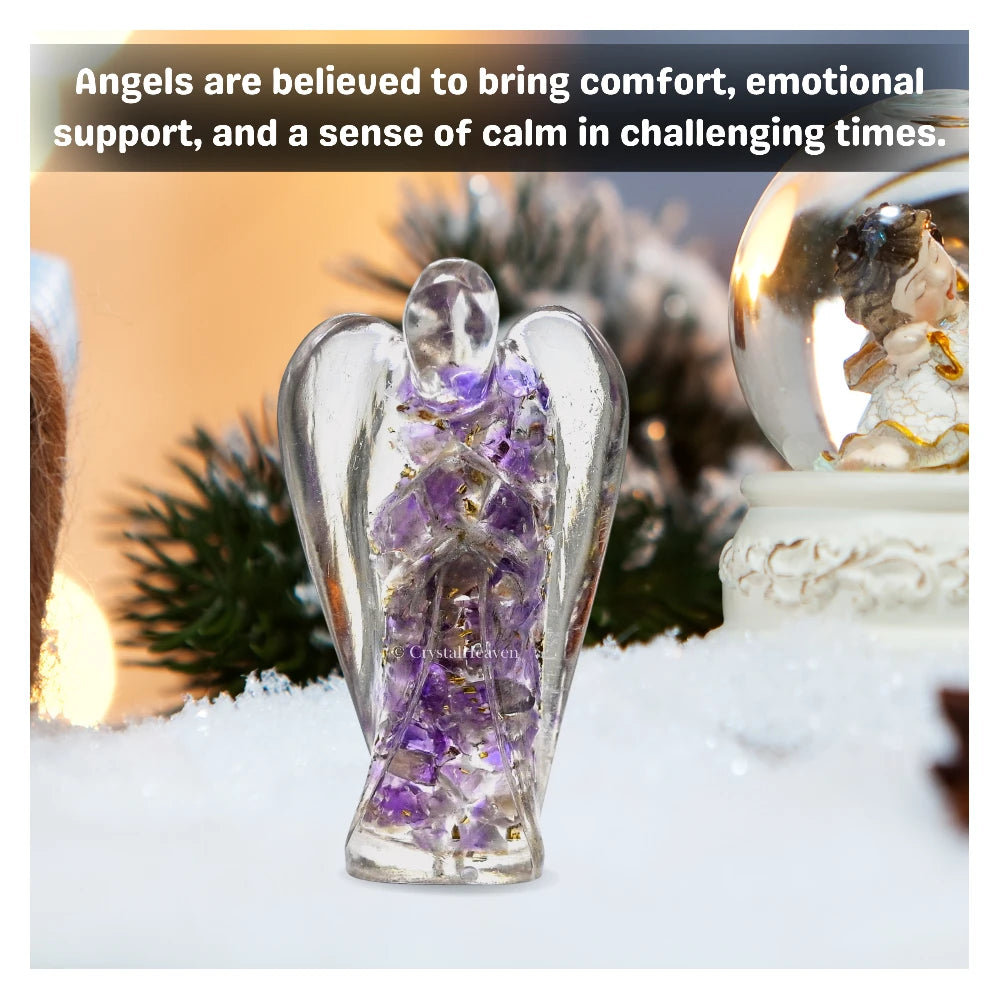 Amethyst Crystal Orgone Angel (2 Inch)