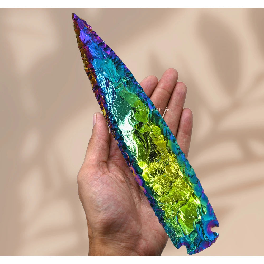 Titanium Aura Quartz Arrowhead - 8" to 9"