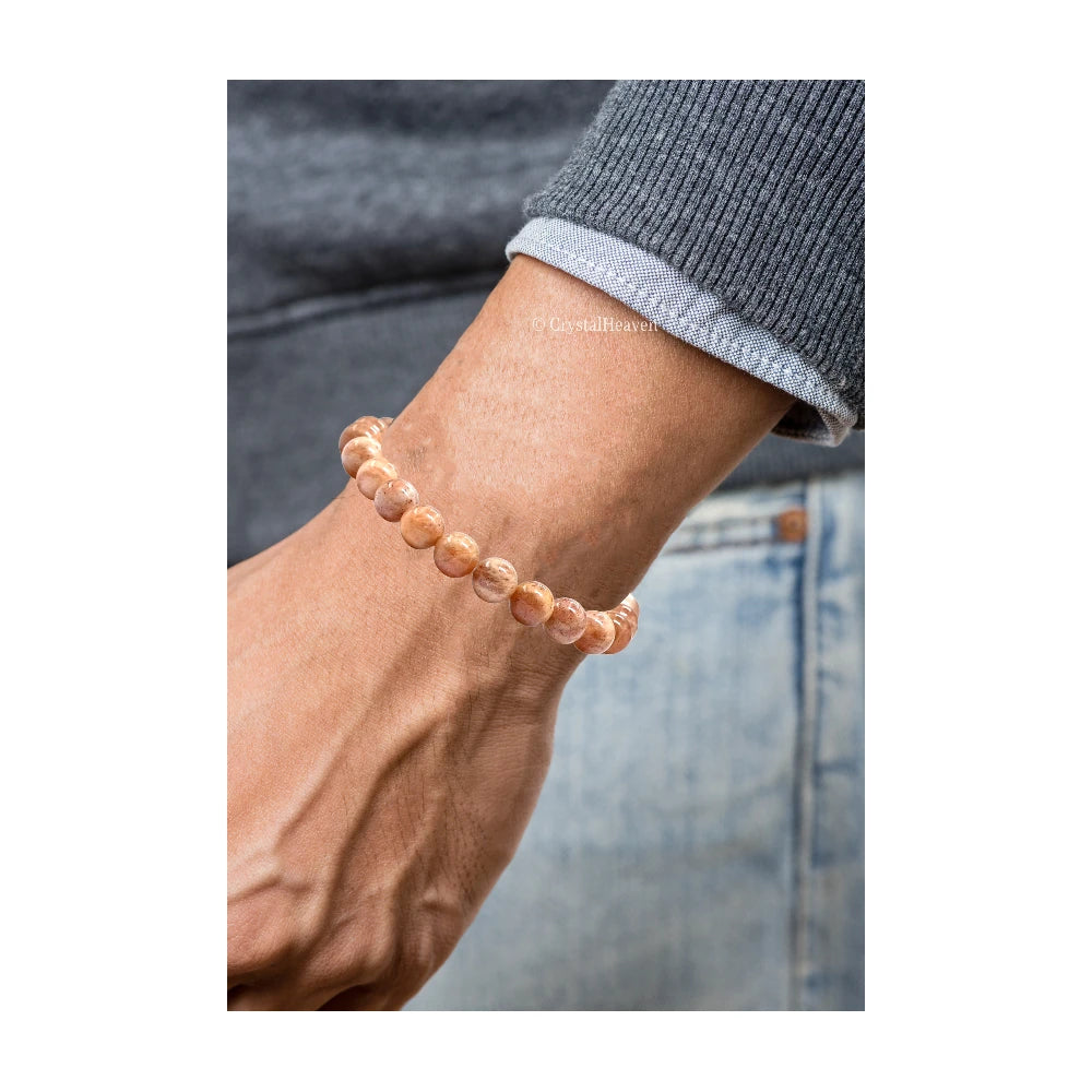 Peach Moonstone Bracelet (Elastic)
