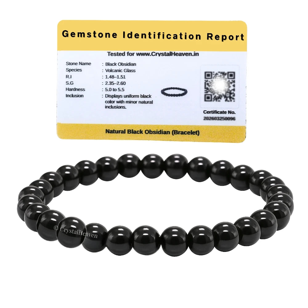 Black Obsidian Healing Crystal Bracelets - 6mm Beads