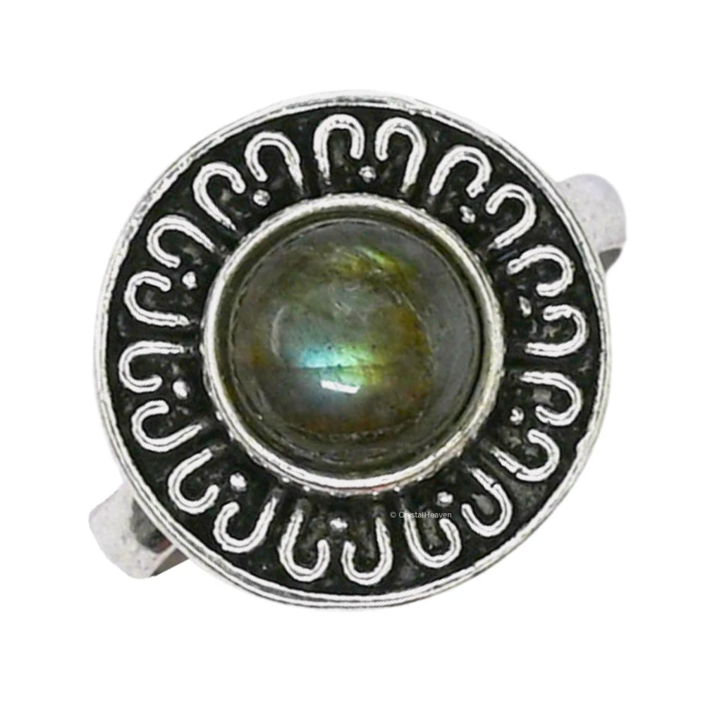 Labradorite Ring (Silver/Round)