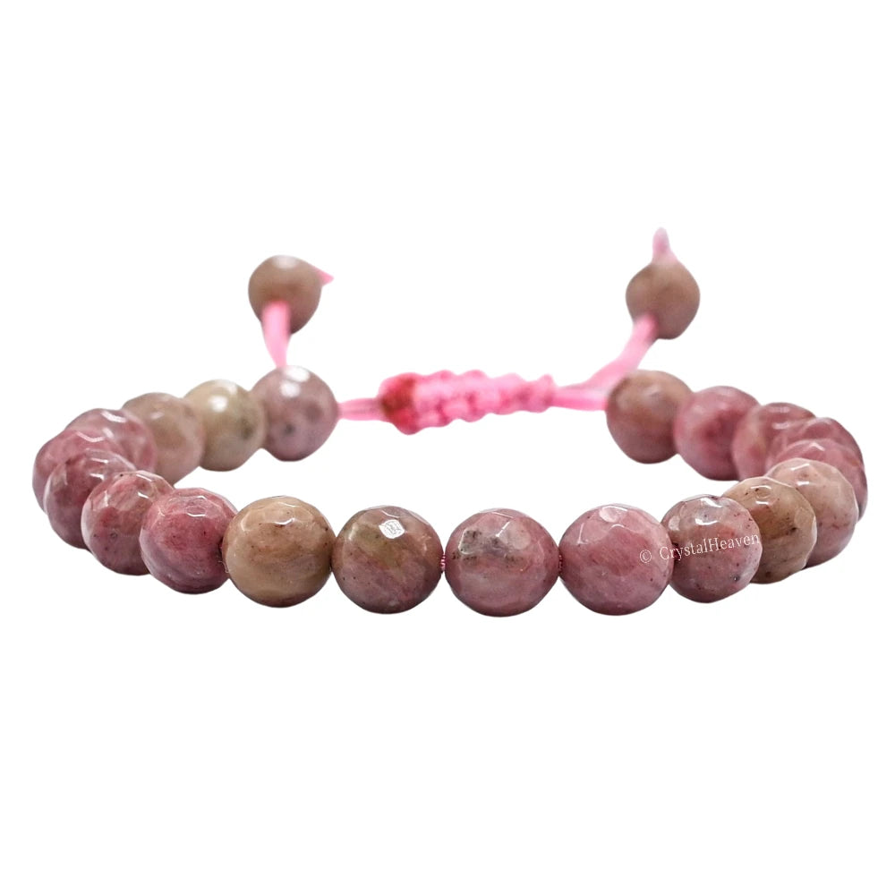 Pink Rhodonite Bracelet (Faceted-Adjustable)