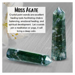 Moss Agate Crystal Tower (3" to 4" inch)