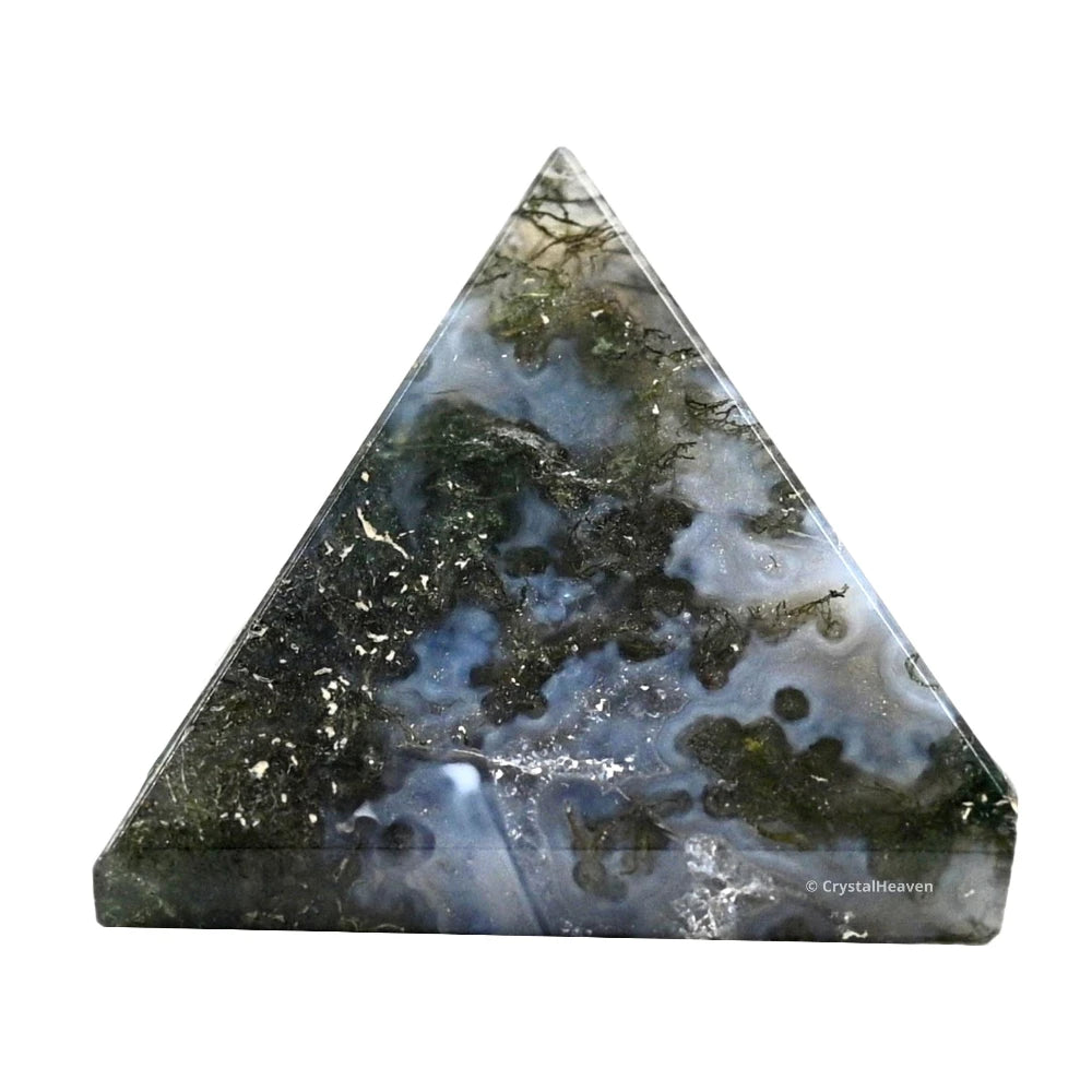 Moss Agate Pyramid (1 Inch)