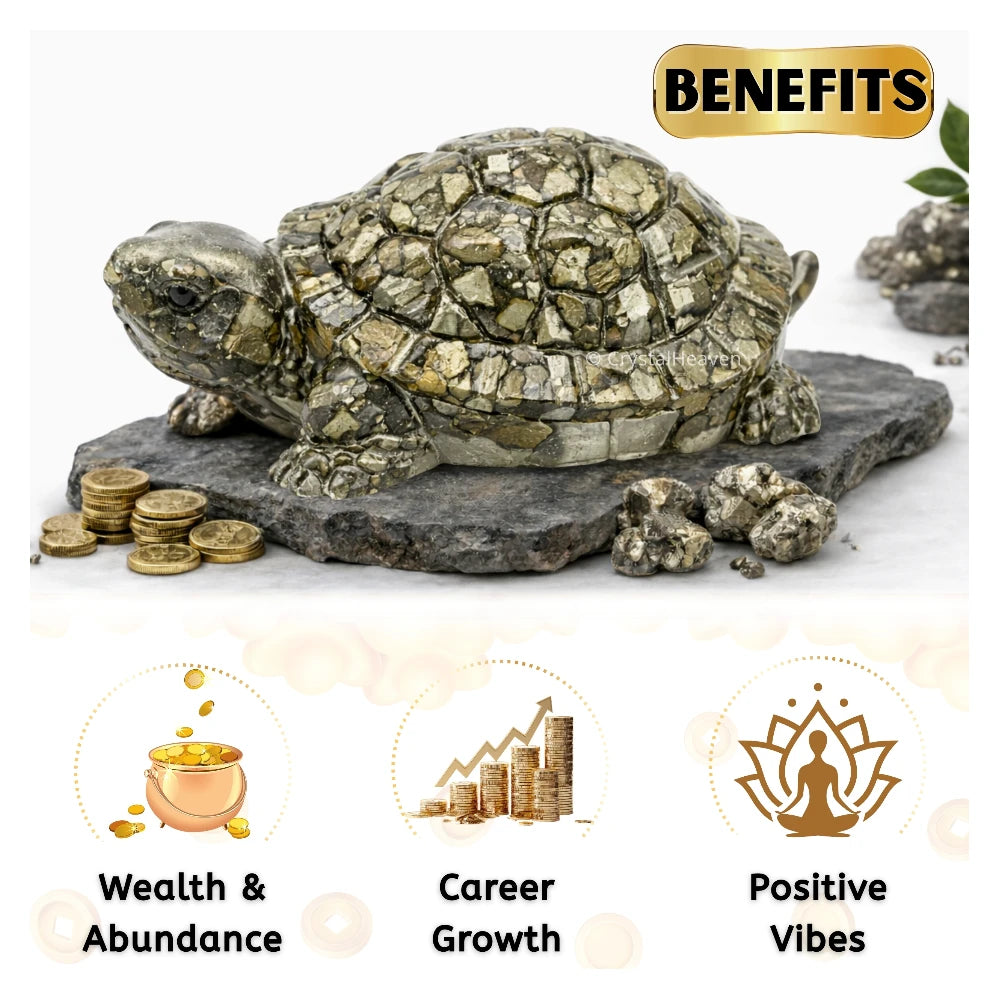 Natural Pyrite Tortoise Kachhua (2.7 Inch)