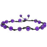 Amethyst Anklet (Hand Knotted)