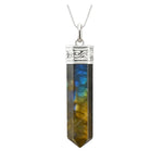 Labradorite Necklace - Pencil Point (Silver)