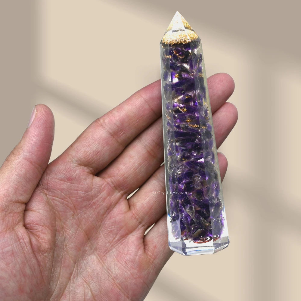 Amethyst Crystal Orgone Tower (4.5 Inch)