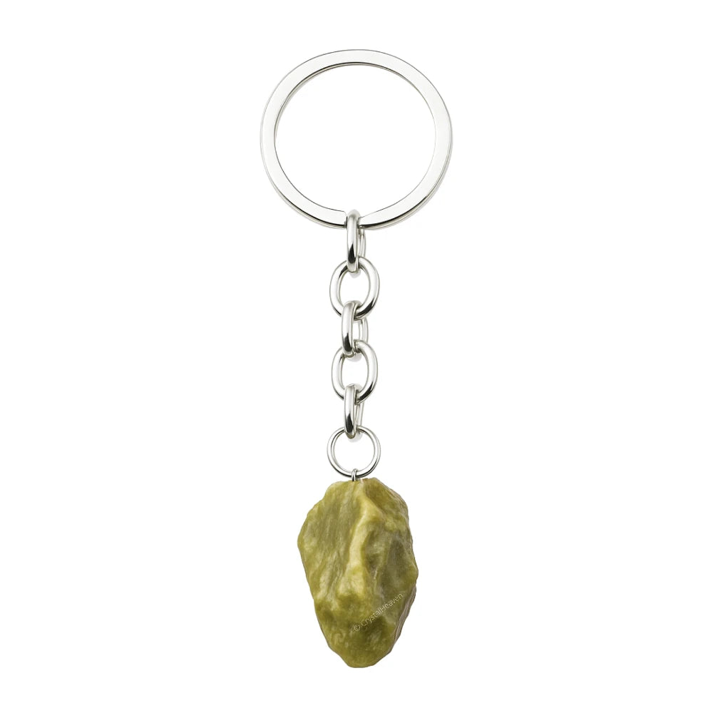 Serpentine Crystal Keychain (Raw)