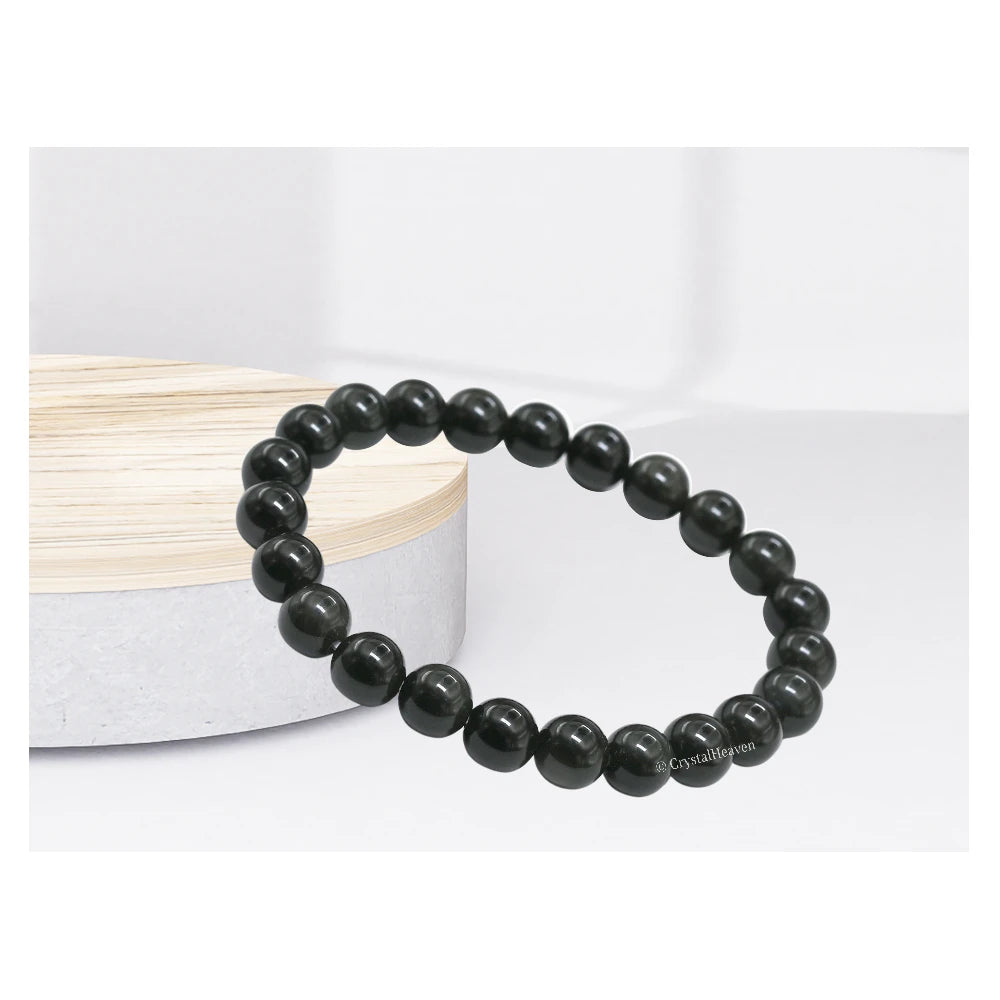 Silver Sheen Obsidian Bracelet (Elastic)