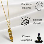 Fluorite Necklace - Spiral Pencil Point (Gold)
