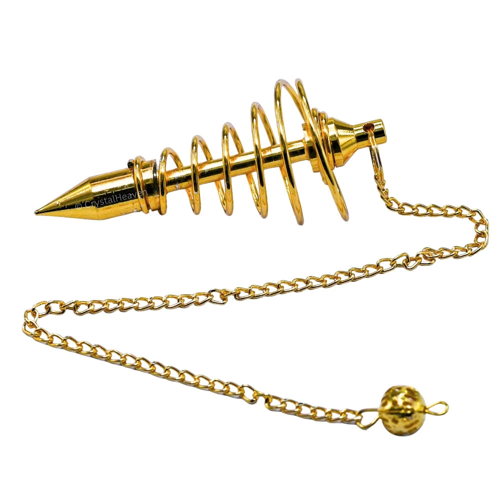 Metal Brass Pendulum - Gold Vortex Spiral Twisted (MP02)