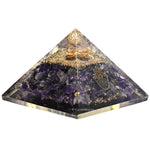 Amethyst Orgone Pyramid (Samll Hamsa)