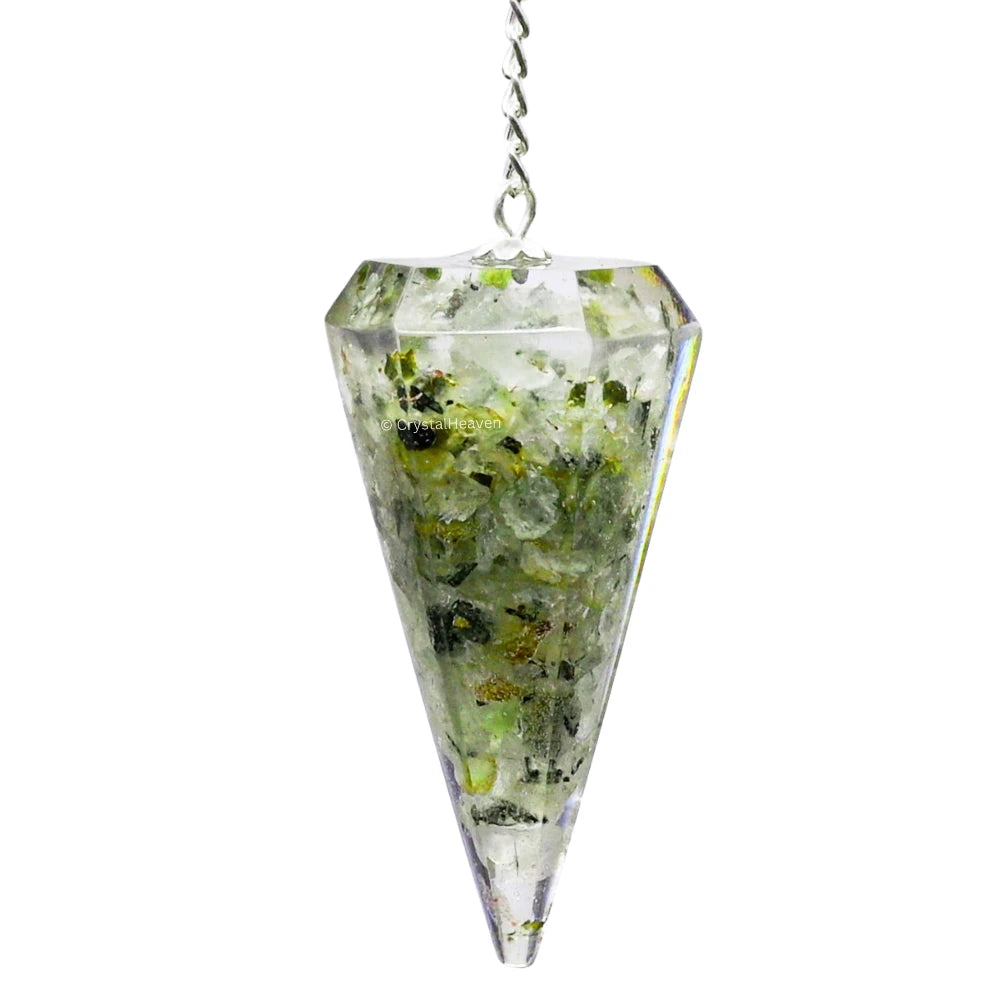 Prehnite Crystal Orgone Pendulum