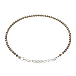 Smoky Quartz Bracelets - 2mm Faceted Beads (Silver)