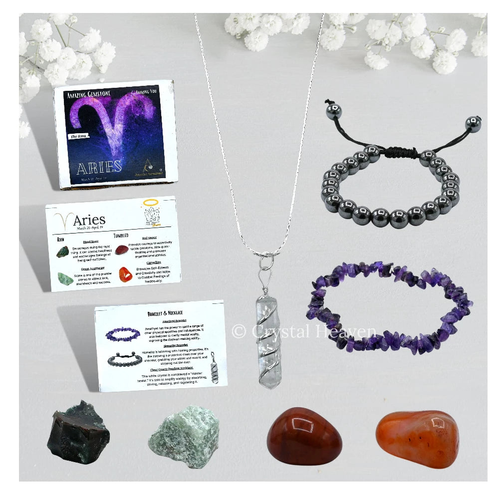 Aries Healing Crystals and Stones Premium Set