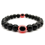 Red and Black Obsidian Evil Eye Bracelet