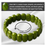 Green Jade Faceted Beads Bracelet - Oval Stone