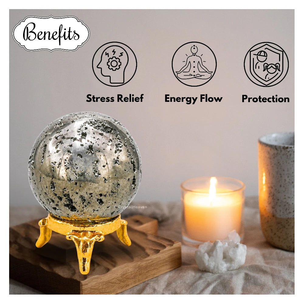 Raw Pyrite Sphere (1.5 Inch)
