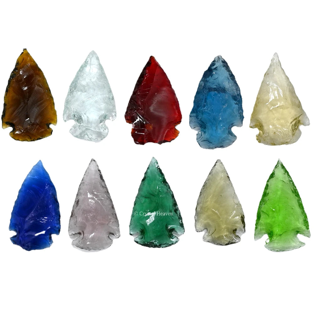 Mix Color Glass Arrowhead - 1" to 1.5" (10 Pieces)