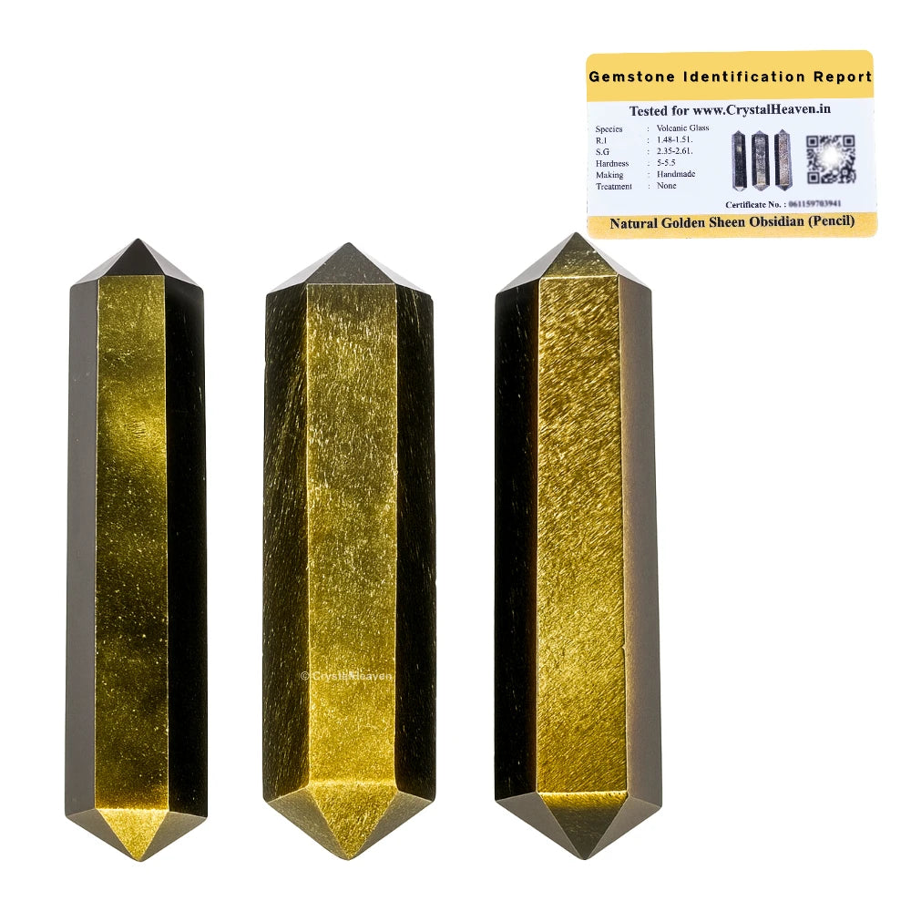 Gold Sheen Obsidian Pencil Points (Double Terminated) (Set of 50)