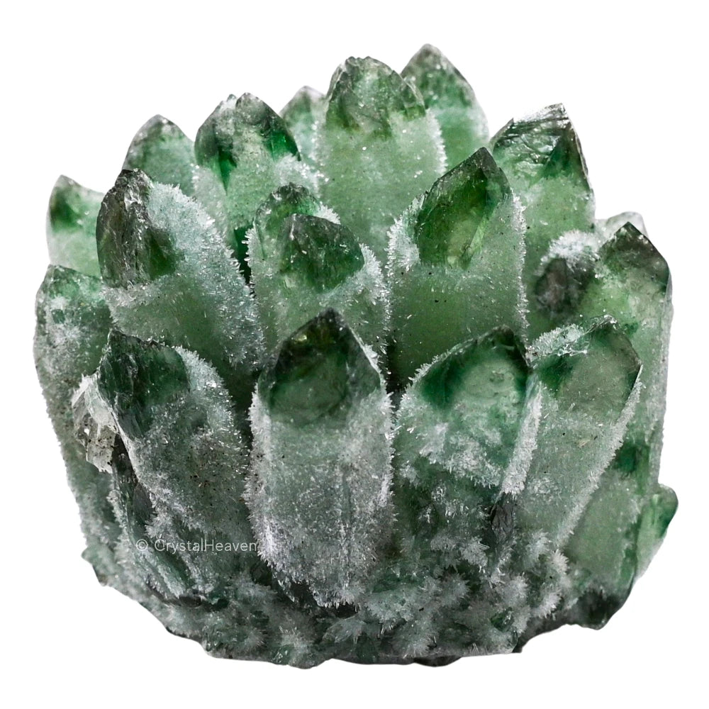 Green Quartz Crystal Cluster Points