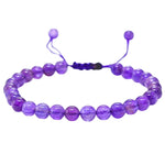 Amethyst Healing Crystal Bracelets - 6mm Beads (Adjustable)