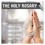 White Mermaid Glass Crystal Tasbih (Silver)