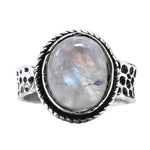 Rainbow Moonstone Ring (Silver/Oval)