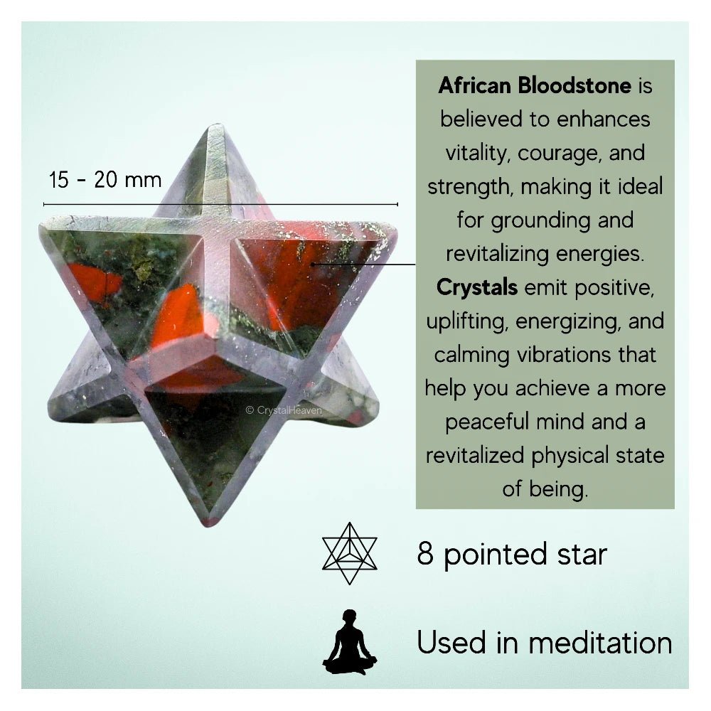 African Bloodstone Crystal Merkaba (15-20mm)