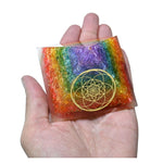 7 Chakra Onyx Orgone Pyramid (Seed Of Life)
