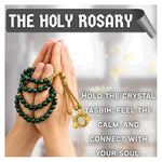 Green Goldstone Crystal Tasbih (Gold)