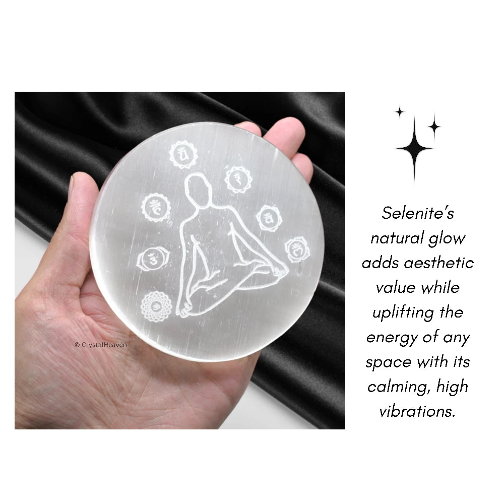 Selenite Charging Plate with Buddha (4 Inch)