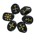 Black Agate Pagan Wiccan Stones (Set of 6)