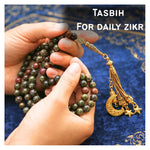 Dragon Bloodstone Crystal Tasbih (Gold)