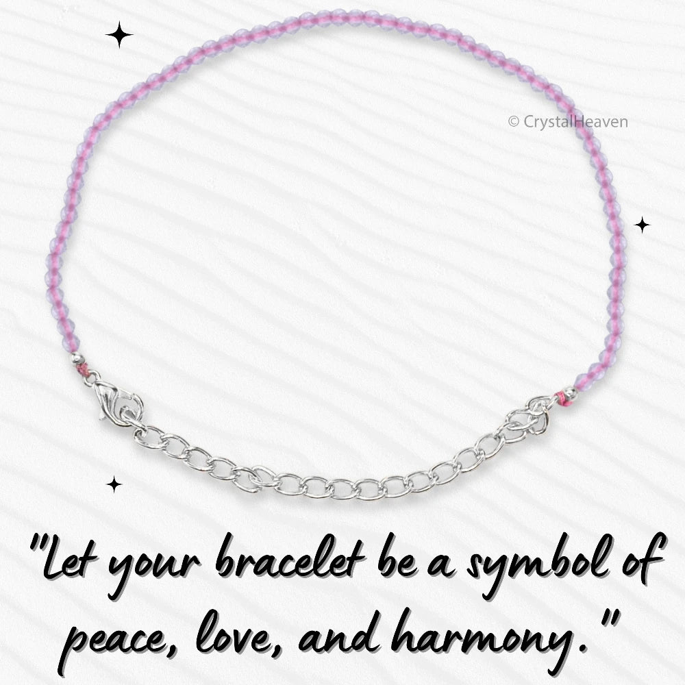 Rose Quartz Bracelets - 2mm Faceted Beads (Silver)