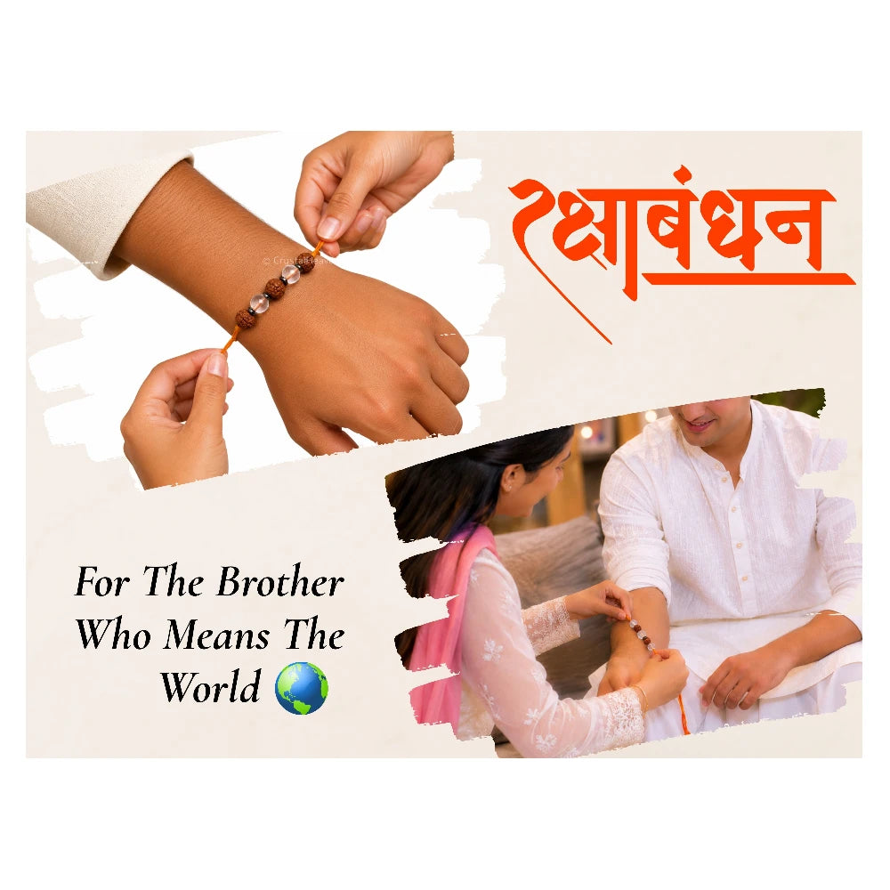 Rudraksha and Sphatik Rakhi for Brother (Set of 5)