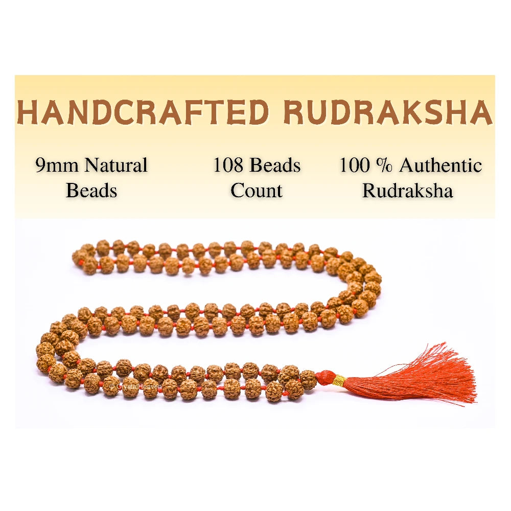 Original Rudraksha Mala (9 mm) (Hand Knotted)