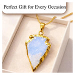 Opalite Arrow Head Pendant - Gold Plated