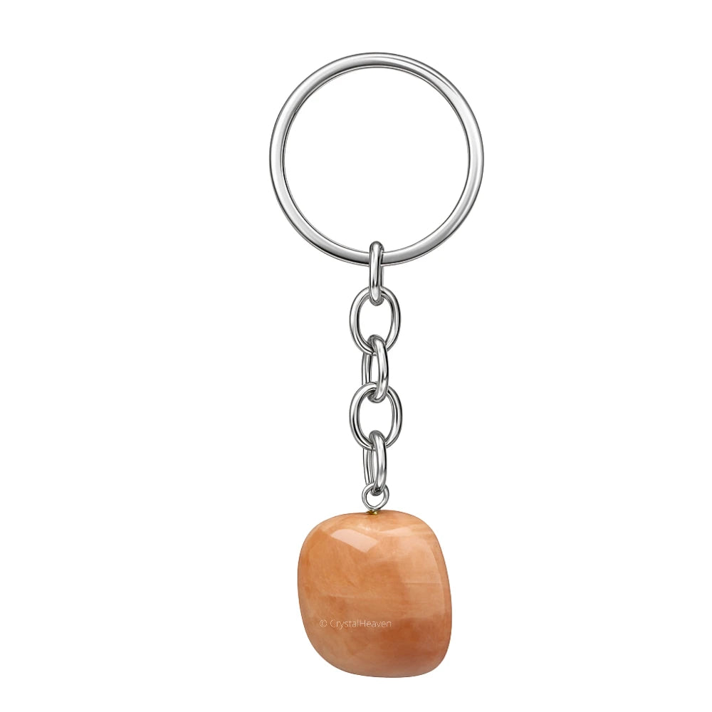 Cream Moonstone Crystal Keychain (Tumbled)