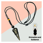 Golden Sheen Obsidian Pendulum Pendant Necklace (Macrame)