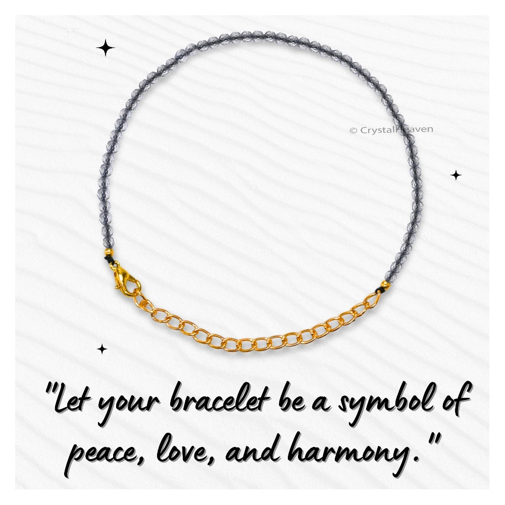 Labradorite Bracelets - 2mm Faceted Beads (Gold)