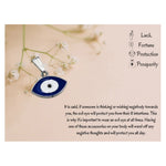 Blue Evil Eye Pendant Necklace (Silver)