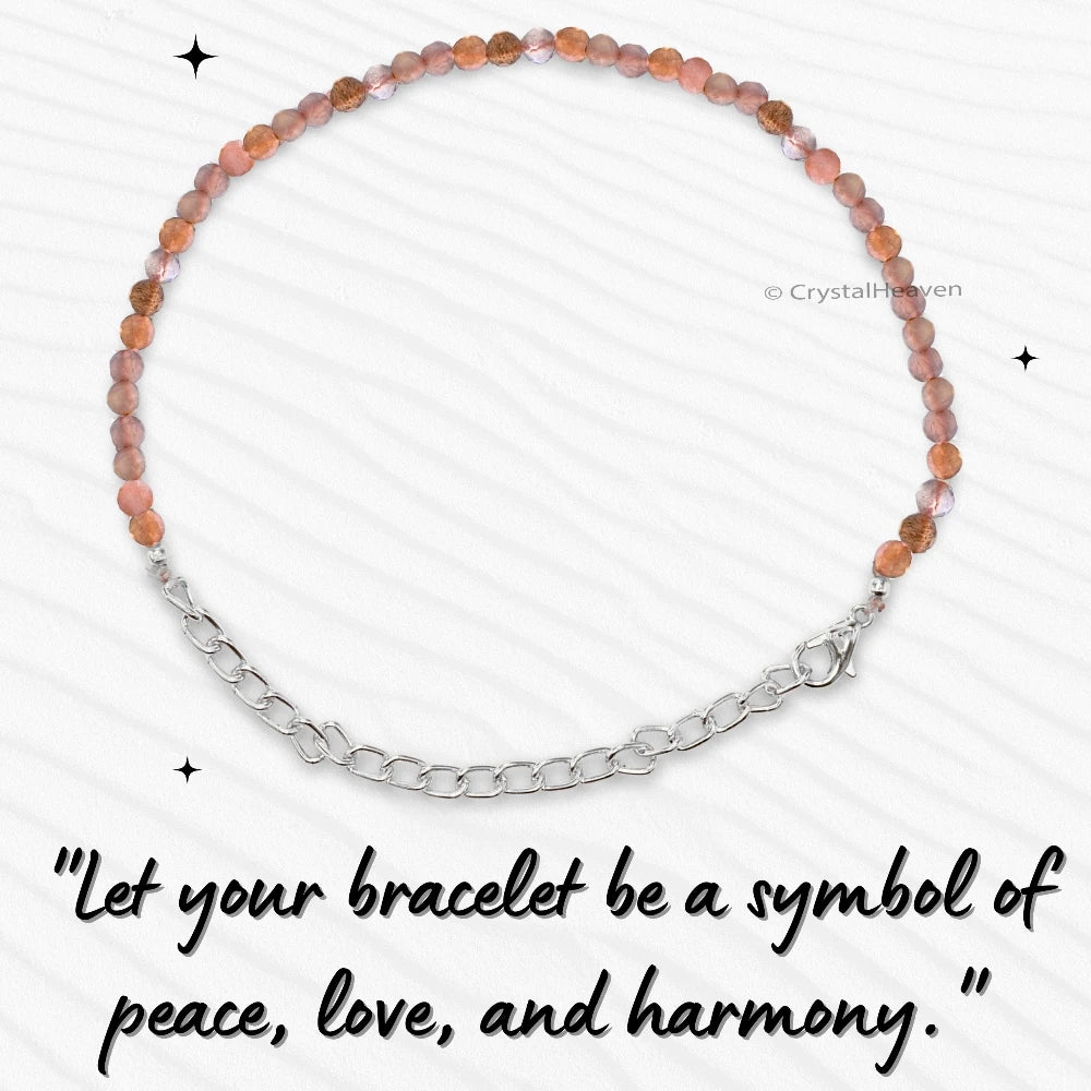 Golden Moonstone Bracelets - 2mm Faceted Beads (Silver)