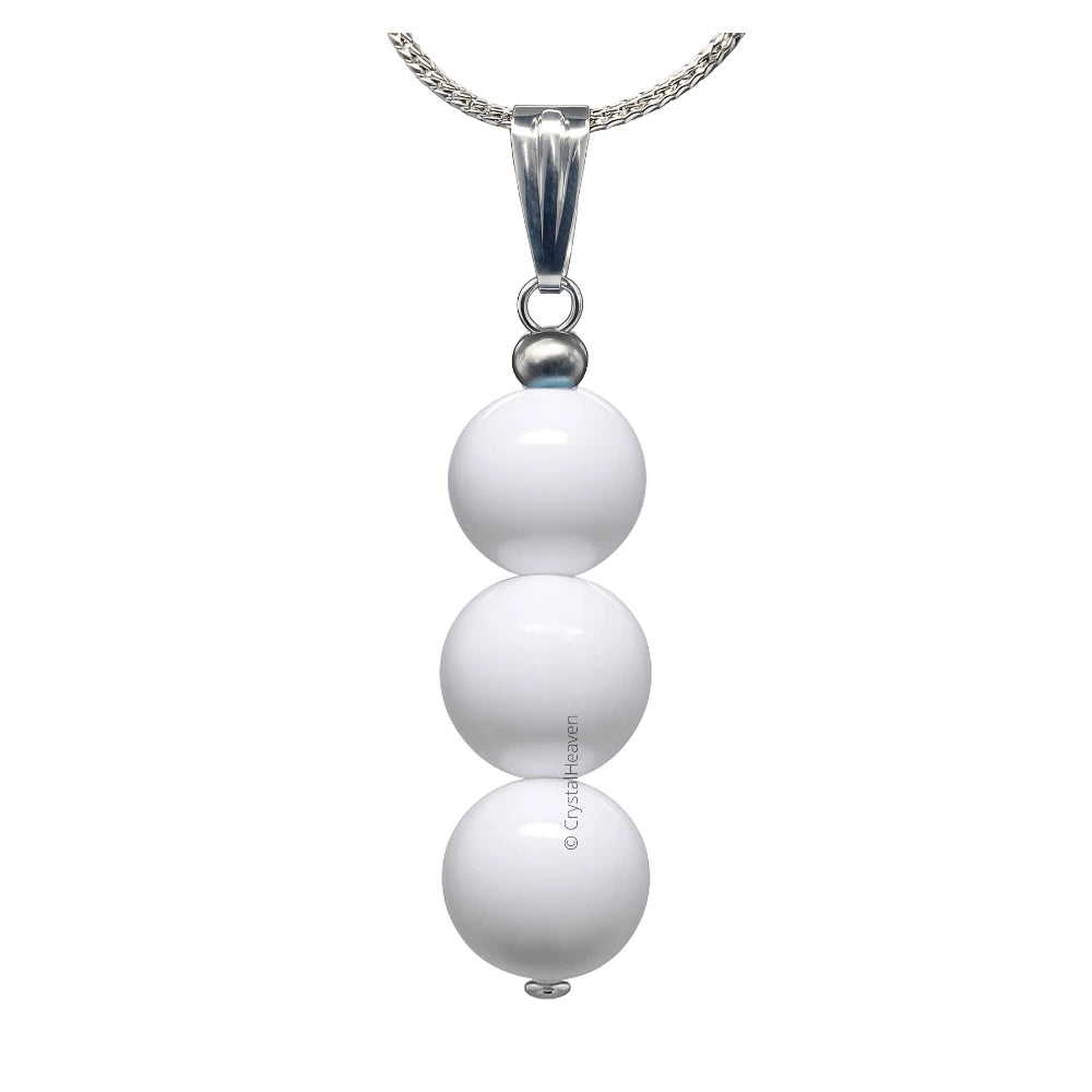 Mother of Pearl Crystal Bead Necklace (Silver)