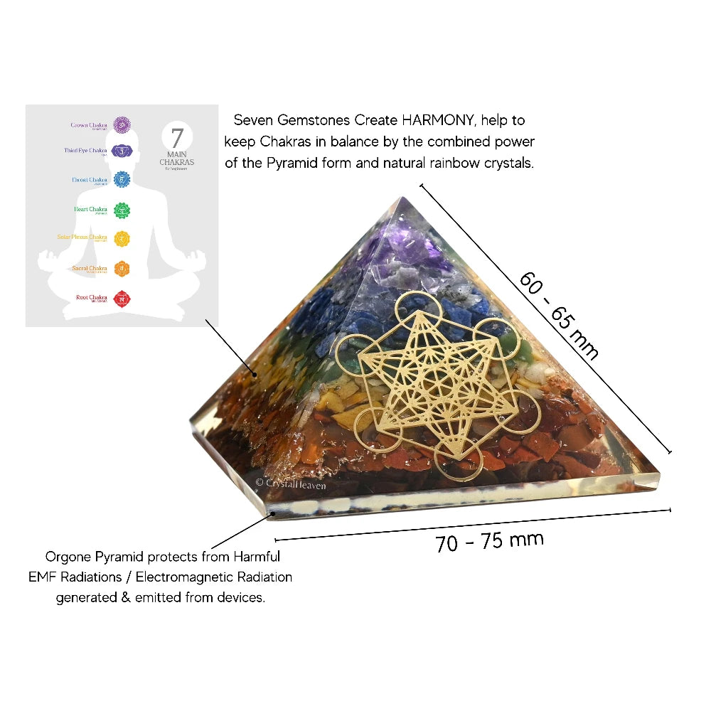 7 Chakra Orgone Pyramid (Metatron Cube)