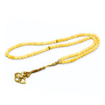 Yellow Calcite Crystal Tasbih (Gold)