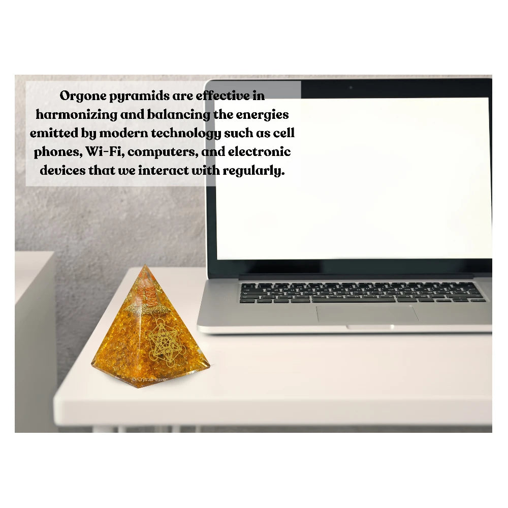 Citrine Crystal Orgone Pyramid - 105 mm