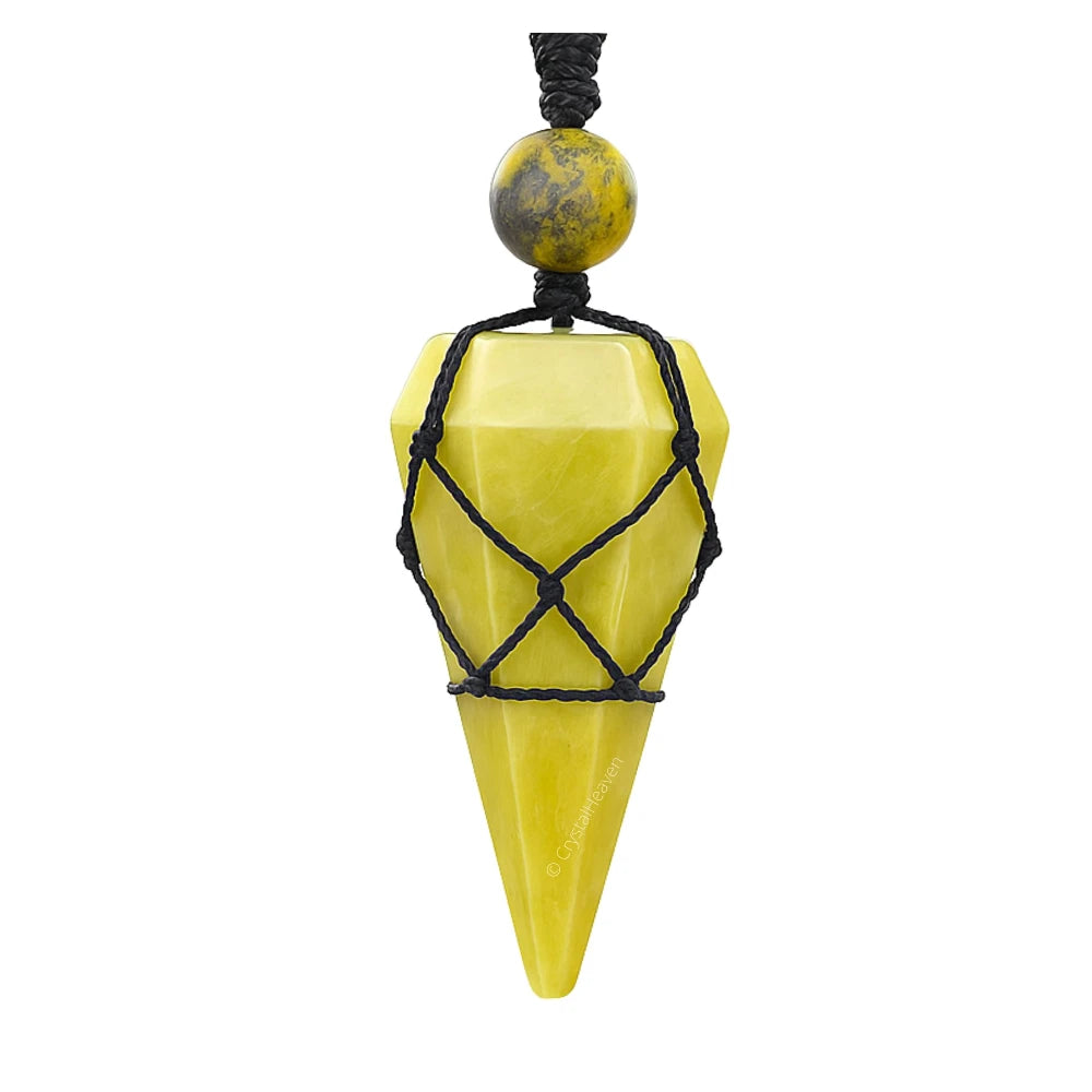 Serpentine Pendulum Pendant Necklace (Macrame)