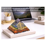 7 Chakra Orgone Pyramid (Chakra Flower Of Life)